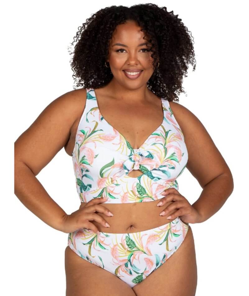 Artesands April Spritz Cezanne D-E Cup Midriff Underwire Bikini Top - White Swim