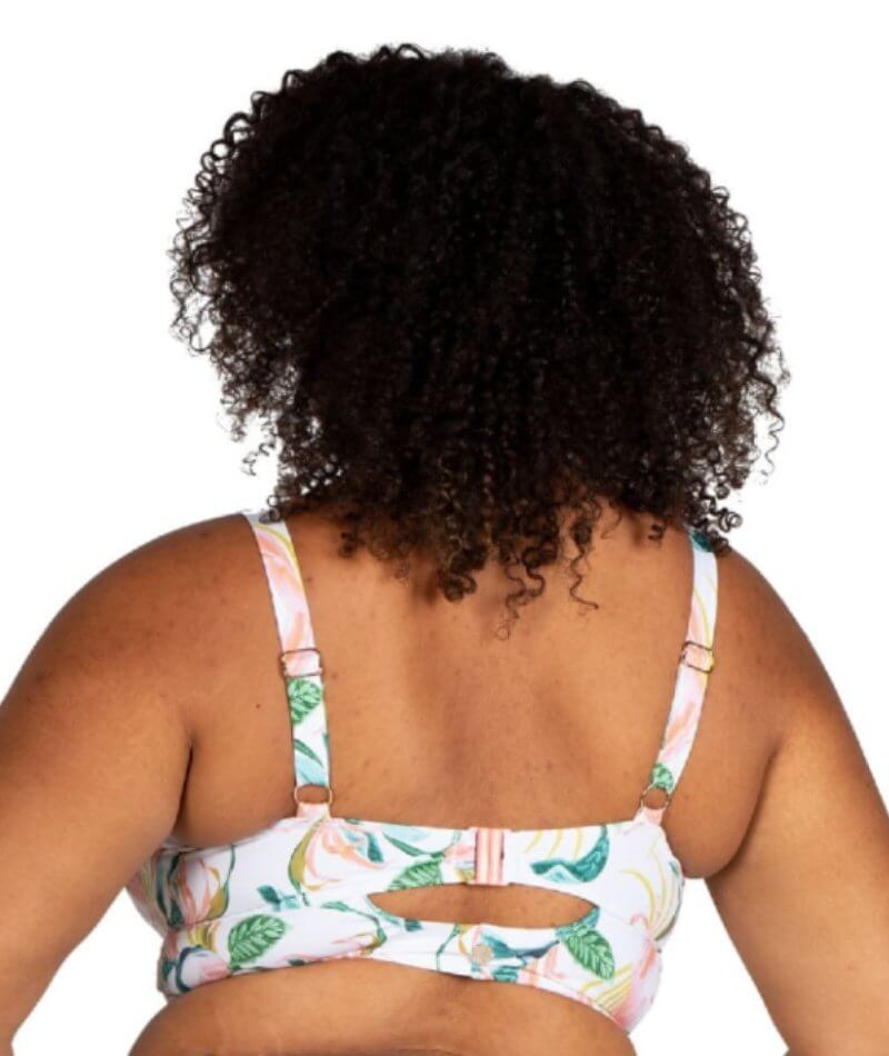 Artesands April Spritz Cezanne D-E Cup Midriff Underwire Bikini Top - White Swim