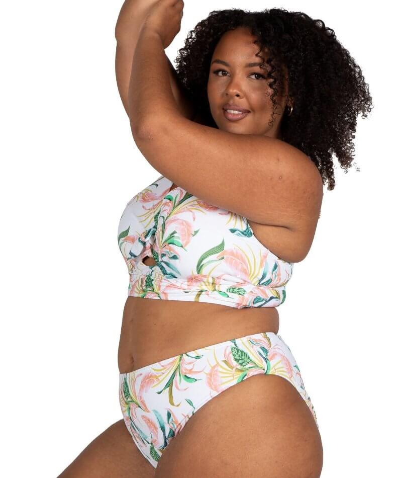 Artesands April Spritz Cezanne D-E Cup Midriff Underwire Bikini Top - White Swim