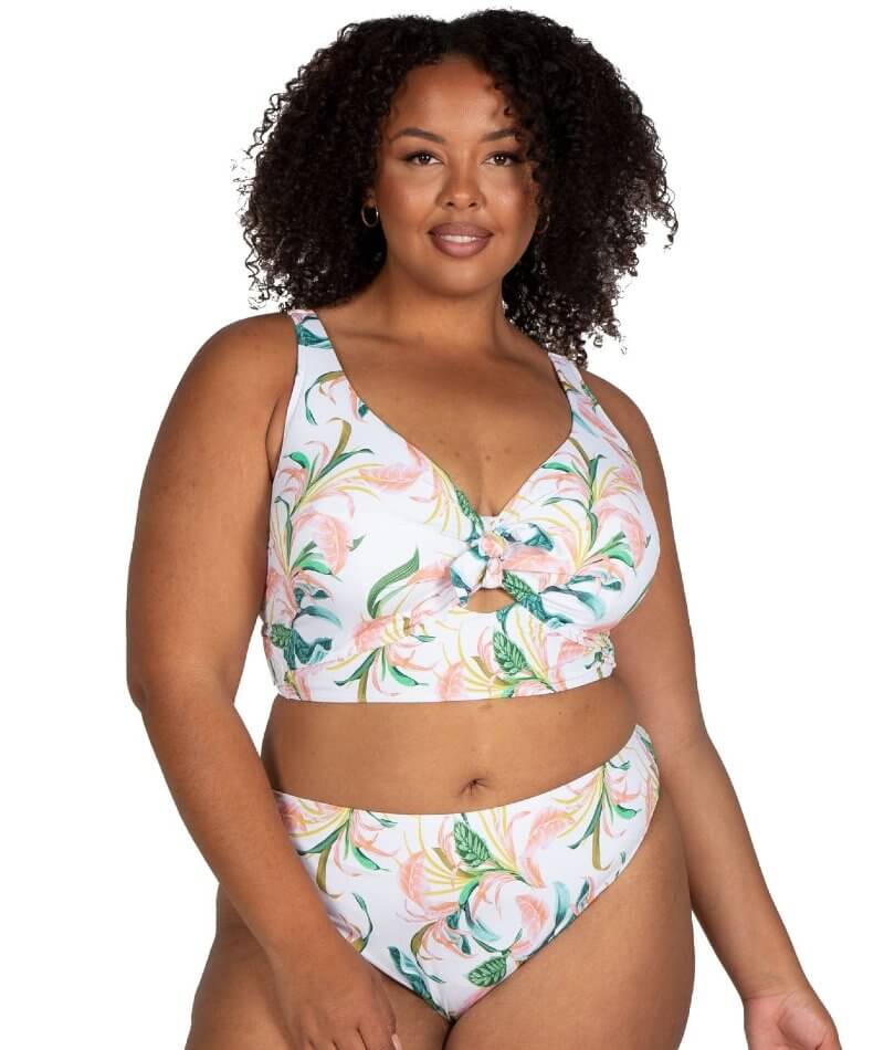 Artesands April Spritz Cezanne D-E Cup Midriff Underwire Bikini Top - White Swim