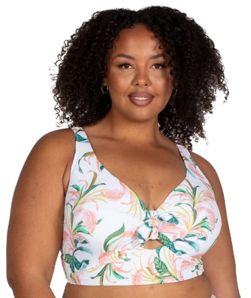 Artesands April Spritz Cezanne D-E Cup Midriff Underwire Bikini Top - White Swim
