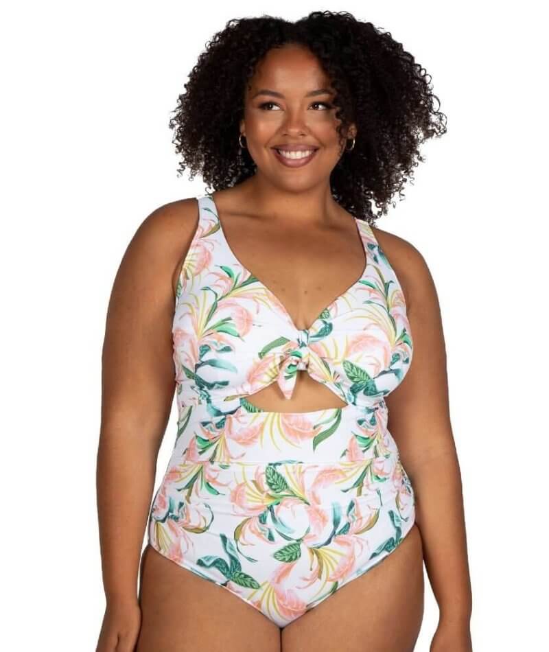 Artesands April Spritz Cezanne D-E Cup Underwire One Piece Swimsuit - White Swim 12 White