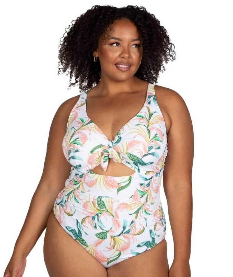 Artesands April Spritz Cezanne D-E Cup Underwire One Piece Swimsuit - White Swim
