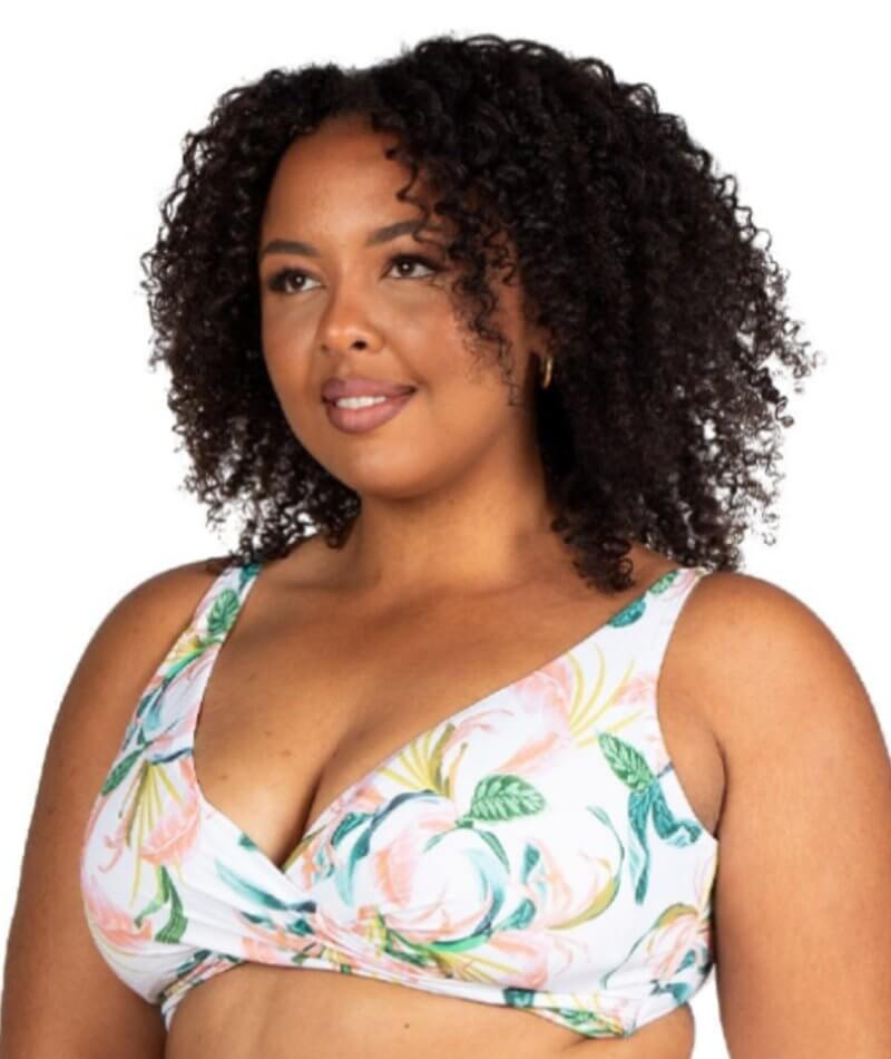 Artesands April Spritz Delacroix Cross Front D-G Cup Bikini Top - White Swim