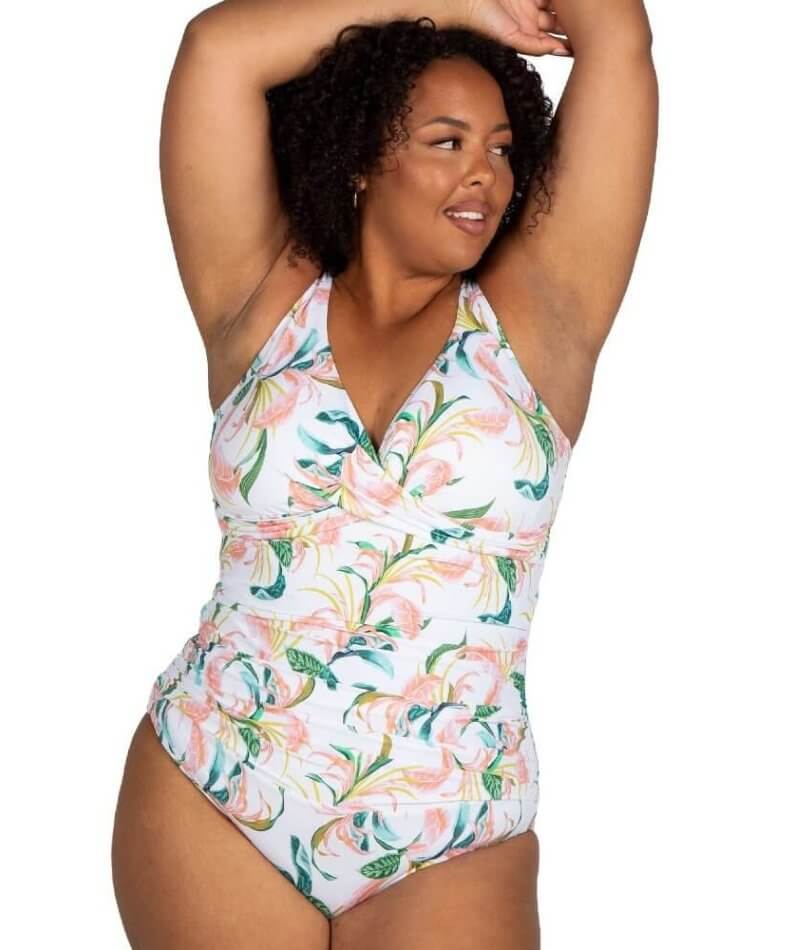 Artesands April Spritz Delacroix Cross Front D-G Cup One Piece Swimsuit - White Swim