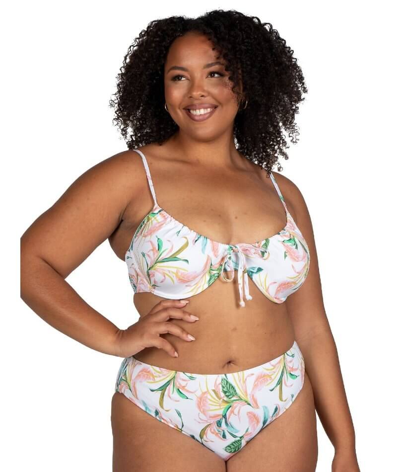 Artesands April Spritz Monet Mid Rise Curve Fit Brief - White Swim
