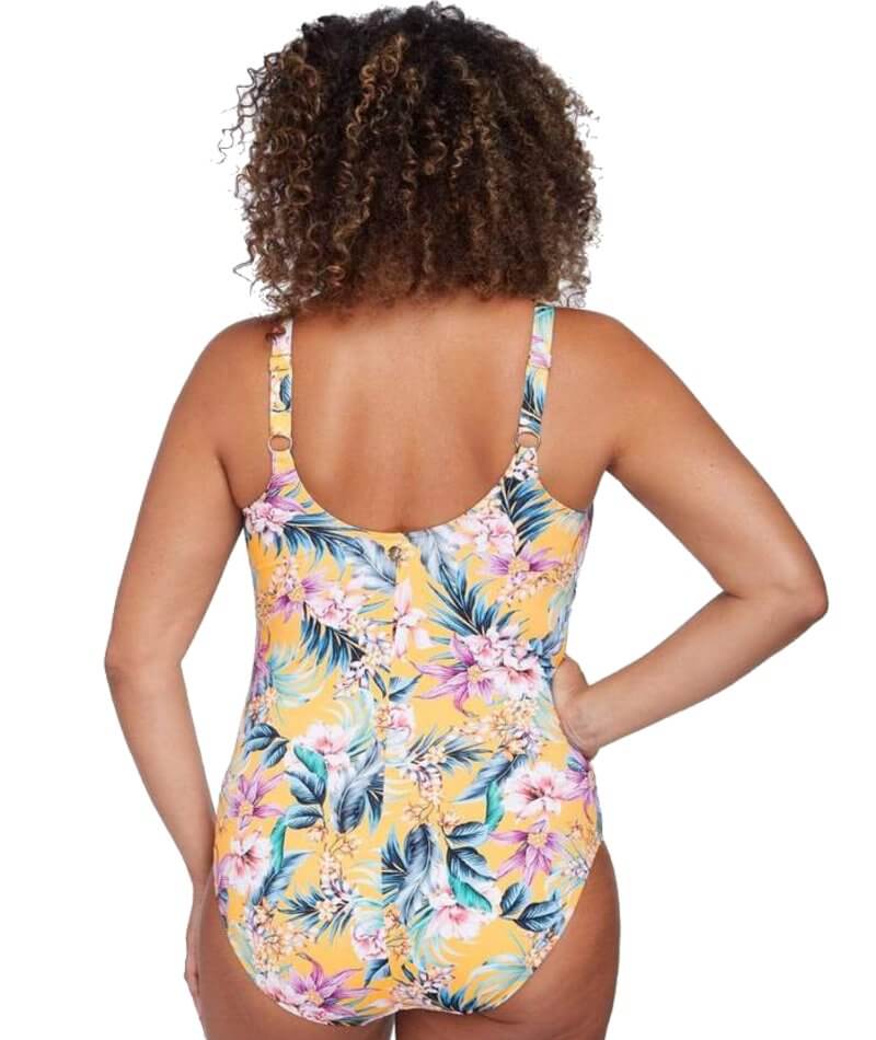 Artesands Tropo'logical Delacroix Cross Front D-G Cup One Piece Swimsuit - Yellow Swim