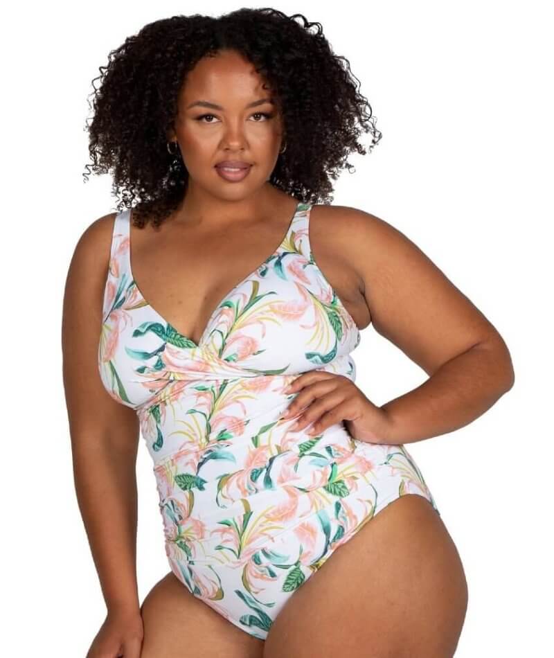 Artesands April Spritz Delacroix Cross Front D-G Cup One Piece Swimsuit - White Swim 
