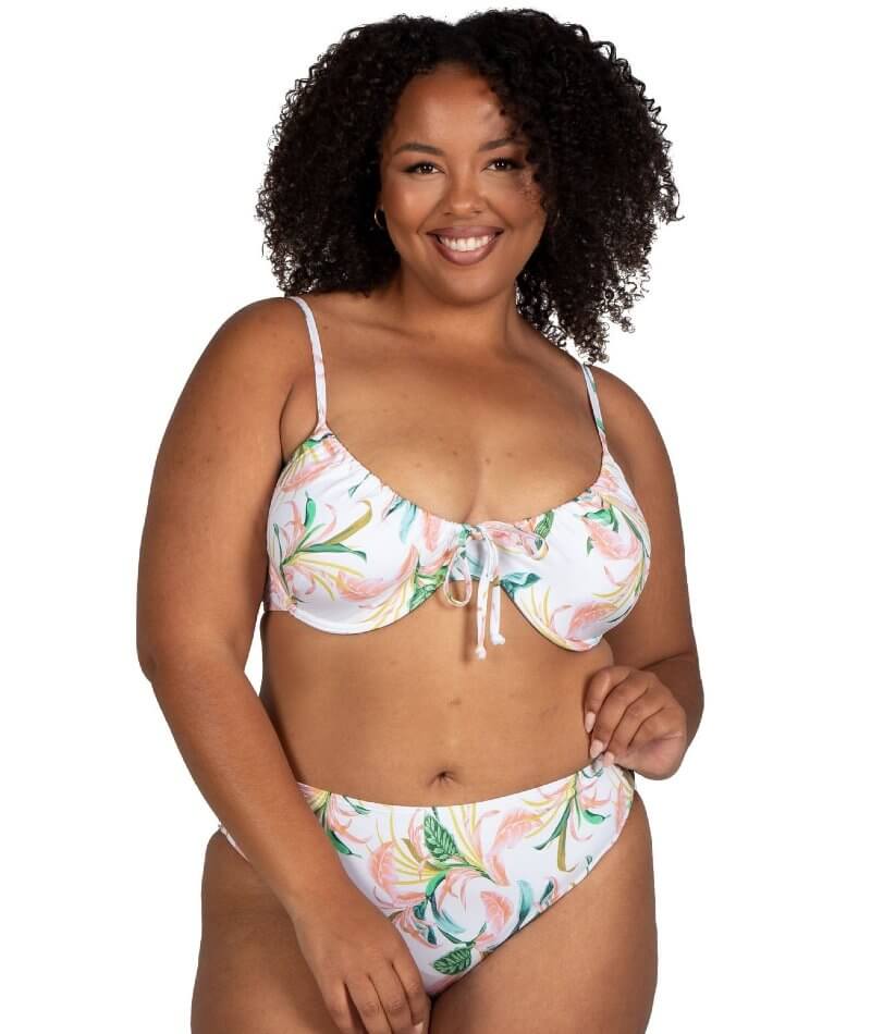 Artesands April Spritz Monet Mid Rise Curve Fit Brief - White Swim 