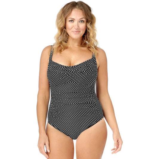 Artesands Baroque Spot Twist Front Multifit One Piece - Black / White Swim 14 
